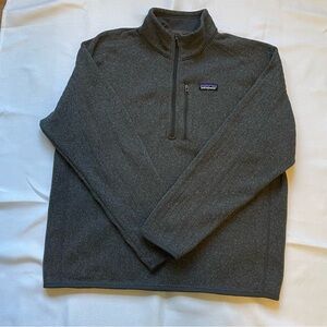 Patagonia Men’s L Charcoal Grey Fleece Quarter-Zip Pullover